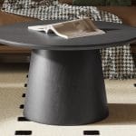 MIKLOS - Table Basse Ronde Décor Brun foncé - 80 cm