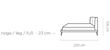 TESSINA – Lit avec Tête de lit et Sommier Sans Matelas