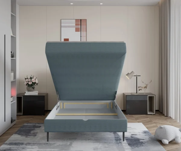 NEPO - Lit Coffre avec Tête de Lit et Surmatelas
