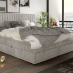 MINOLA - Lit Coffre Box Spring avec Matelas Bonnell