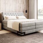 GODIN - Lit Coffre Box Spring avec Matelas Bonnell