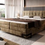 VIANO - Lit Coffre Box Spring avec Matelas Bonnel