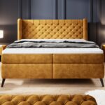 MADISON - Lit Coffre Box Spring avec Matelas Bonnell