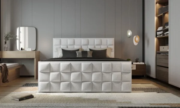 FLOP - Lit Coffre Box Spring avec Matelas Bonnell