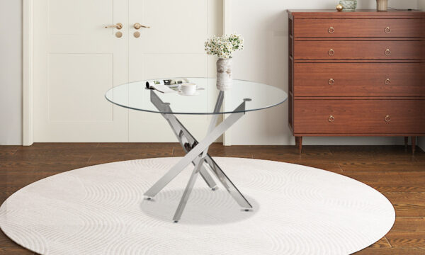 LASI - Table à manger en Verre - 120 cm