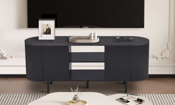 Lagos II - Meuble TV en Effet Brun Foncé - 140 cm